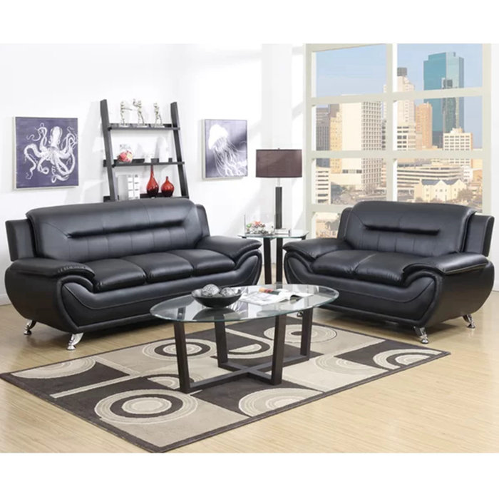 Orren Ellis Stcyr 3 Piece Vegan Leather Living Room Set & Reviews Wayfair